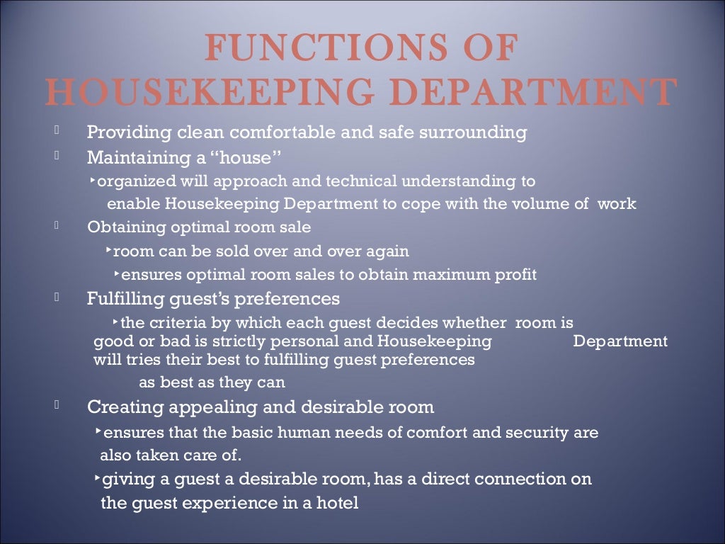 Chapter 1 Introduction of Housekeeping Department