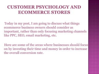 Customer Psychology and Ecommerce Stores