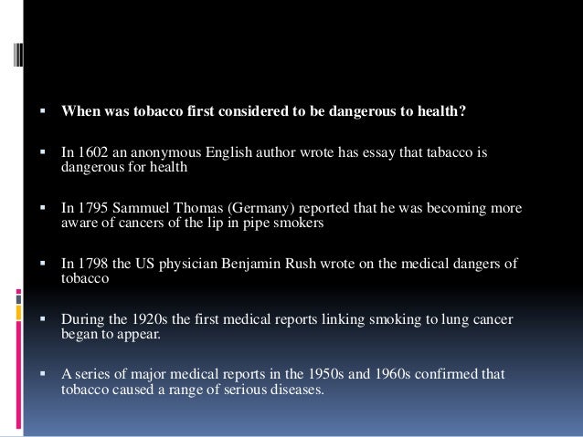 Essay on tobacco