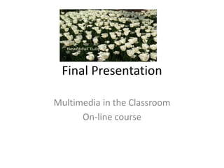 Final Presentation
Multimedia in the Classroom
On-line course
 