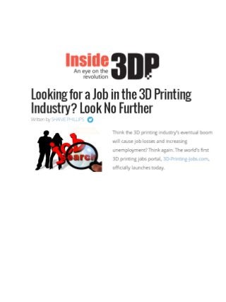 3D Jobs Portal Launches Today!