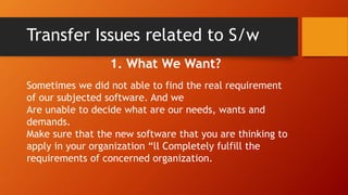 Technology Transfer Issues related To Software | PPTX
