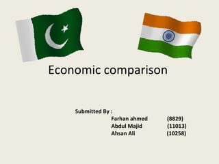 Economic comparison
Submitted By :
Farhan ahmed (8829)
Abdul Majid (11013)
Ahsan Ali (10258)
 