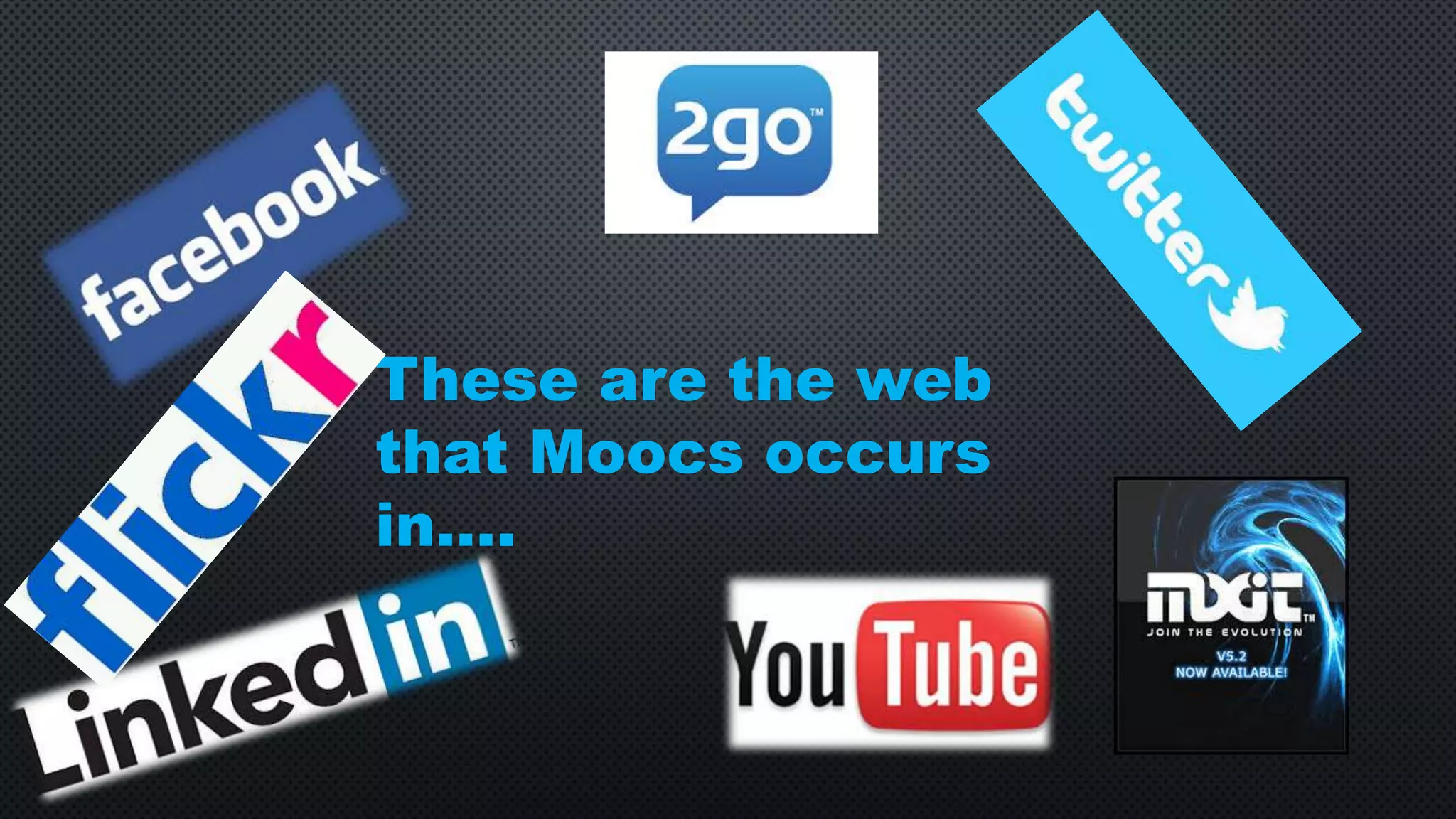 These are the web
that Moocs occurs
in….
 