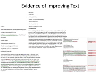 Evidence of Improving Text
 