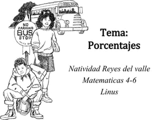Tema:
Porcentajes
Natividad Reyes del valle
Matematicas 4-6
Linus
 