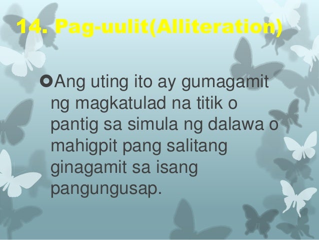 talatang gumagamit ng tayutay Panuto: tukuyin mo kung anong uri ng tayutay ang mayroon sa bawat pahayag madalas na gumagamit ng mga salitang: tulad ng, parang, gaya ng, kasing-, sing-,. talatang gumagamit ng tayutay Panuto: tukuyin mo kung anong uri ng tayutay ang mayroon sa bawat pahayag madalas na gumagamit ng mga salitang: tulad ng, parang, gaya ng, kasing-, sing-,.