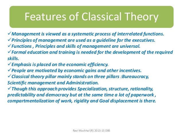 The Classical Theory Of Management Theory