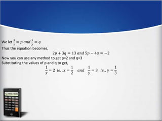 Linear equations in two variables- By- Pragyan