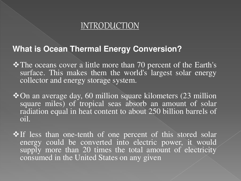 OCEAN ENERGY CONVERSION