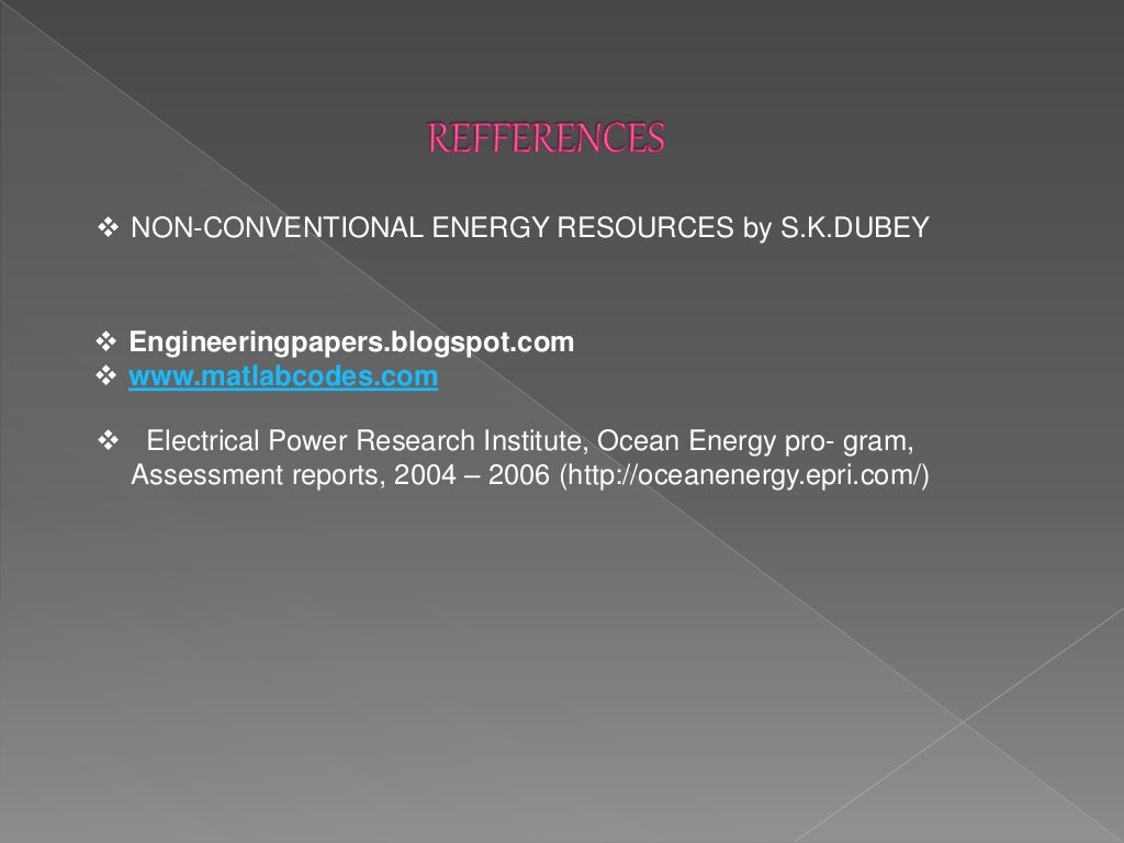 OCEAN ENERGY CONVERSION