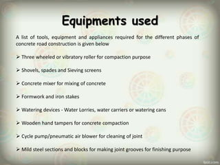 CONSTRUCTION OF CEMENT CONCRETE ROAD | PPTX