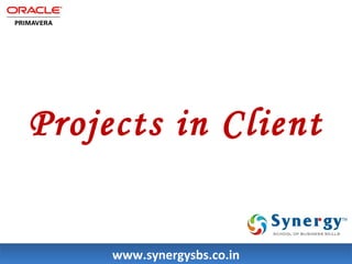 Projects in Client 
wwwwww..ssyynneerrggyyssbbss..ccoo..iinn 
 