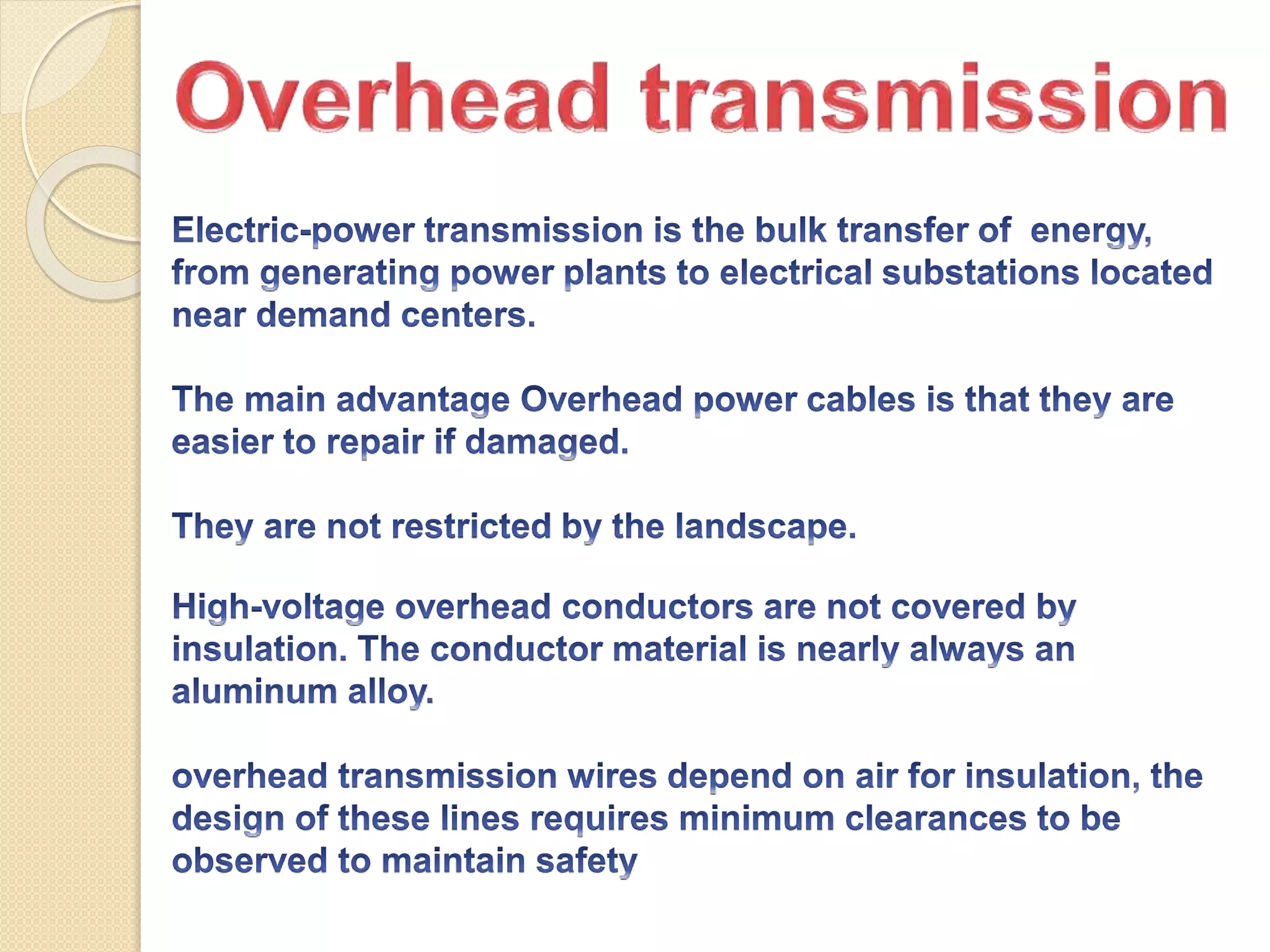 Electricity transmission, generation and distribution