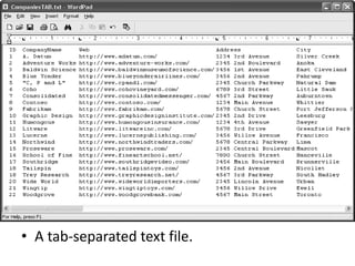 • A tab-separated text file. 
 