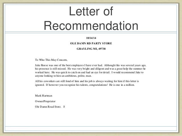 Letter Of Recommendation For Anyone Letter Of Recommendation For Anyone