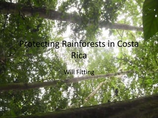 Protecting Rainforests in Costa 
Rica 
Will Fitting 
 