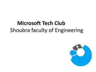 Microsoft Tech Club
Shoubra faculty of Engineering
 