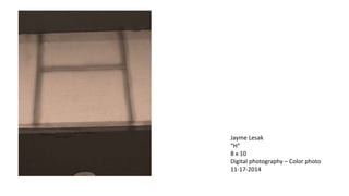 Jayme Lesak 
“O” 
8 x 10 
Digital photography – Color photo 
11-17-2014 
 