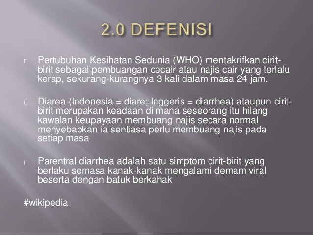 Cirit-birit dikalangan kanak-kanak Cirit-birit dikalangan kanak-kanak