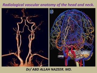 Radiological vascular anatomy of the head and neck. 
Dr/ ABD ALLAH NAZEER. MD. 
 