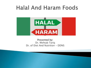 Presented by: 
Dr. Mehtab Tariq 
Dr. of Diet And Nutrition - DDNS 
 