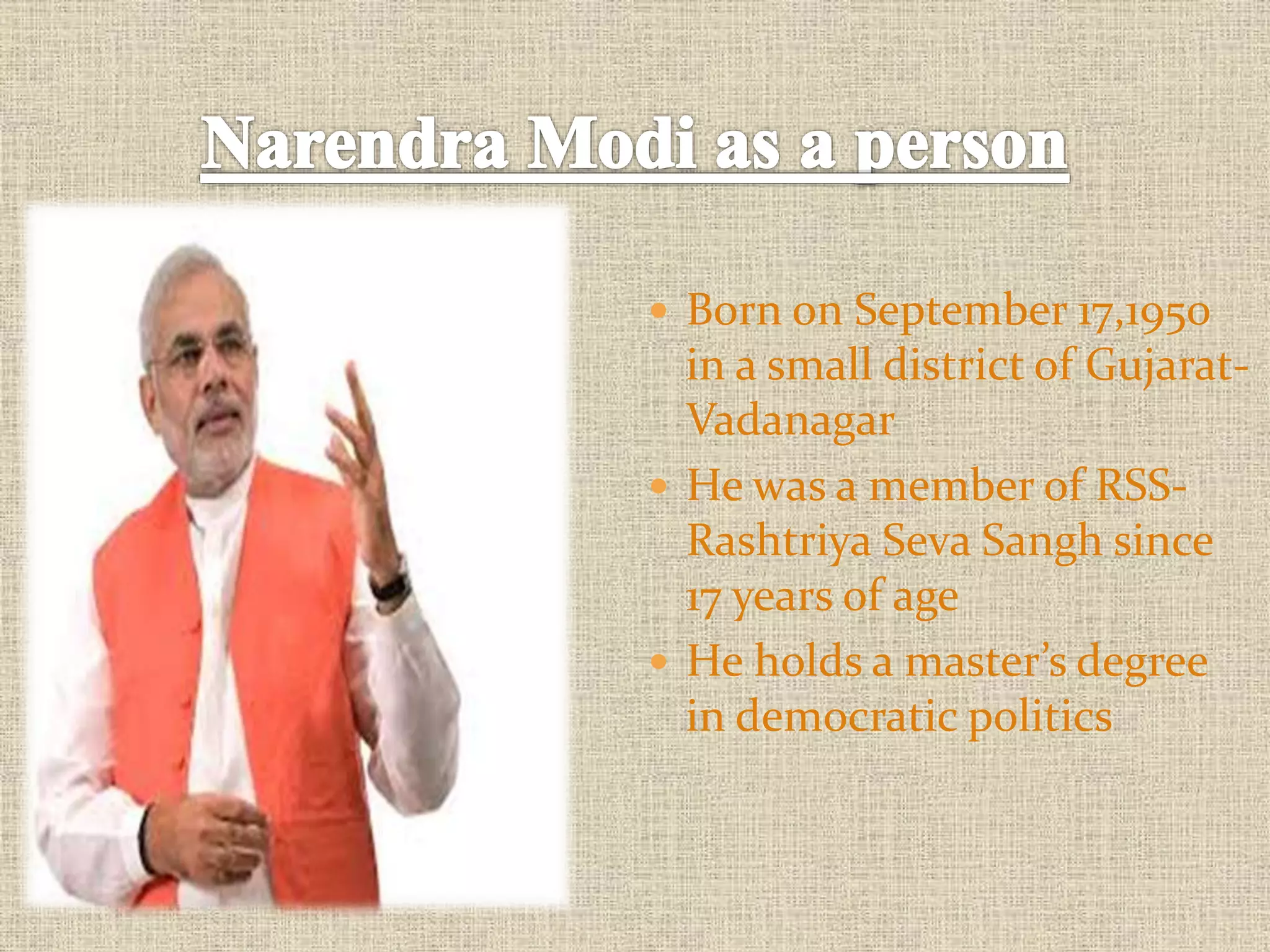 Narendra Modi : An exemplary leader | PPTX