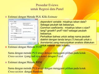 Metode Panel Regresi Data Panel | PPTX