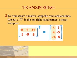 Matrix and Matrices | PPT