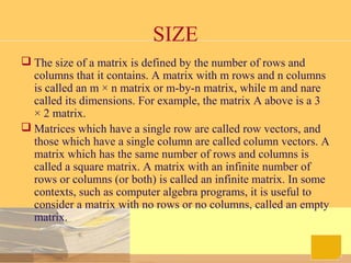 Matrix and Matrices | PPT