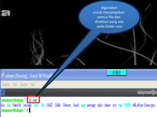 digunakan
untuk menampilkan
semua file dan
direktori yang ada
pada folder user
 