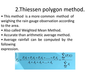 Thiessen Method Example Precipitation and its forms (hydrology) | PPTX