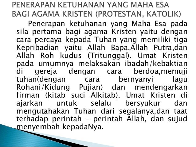 Bagaimana Penerapan Nilai pancasila yang pertama 