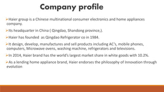 Innovation on Electronic products by Haier | PPTX