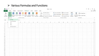  Various Formulas and Functions
 