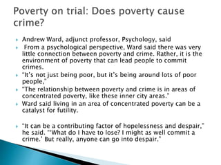 how does poverty lead to crime