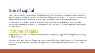 Factors that determine the size of a business | PPTX