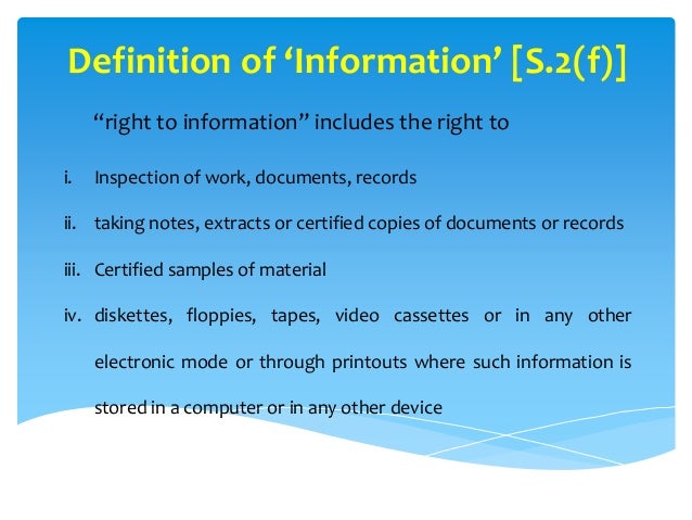 Right To Information Act, 2005.