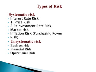Retis Risk Risk and return analysis on equity share | PPTX