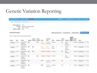 Genetic Variation Reporting
 