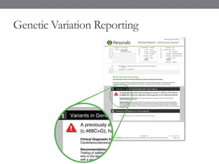Genetic Variation Reporting
 