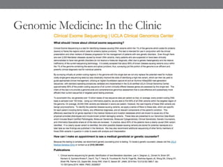 Genomic Medicine: In the Clinic
 