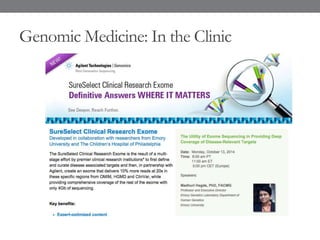 Genomic Medicine: In the Clinic
 