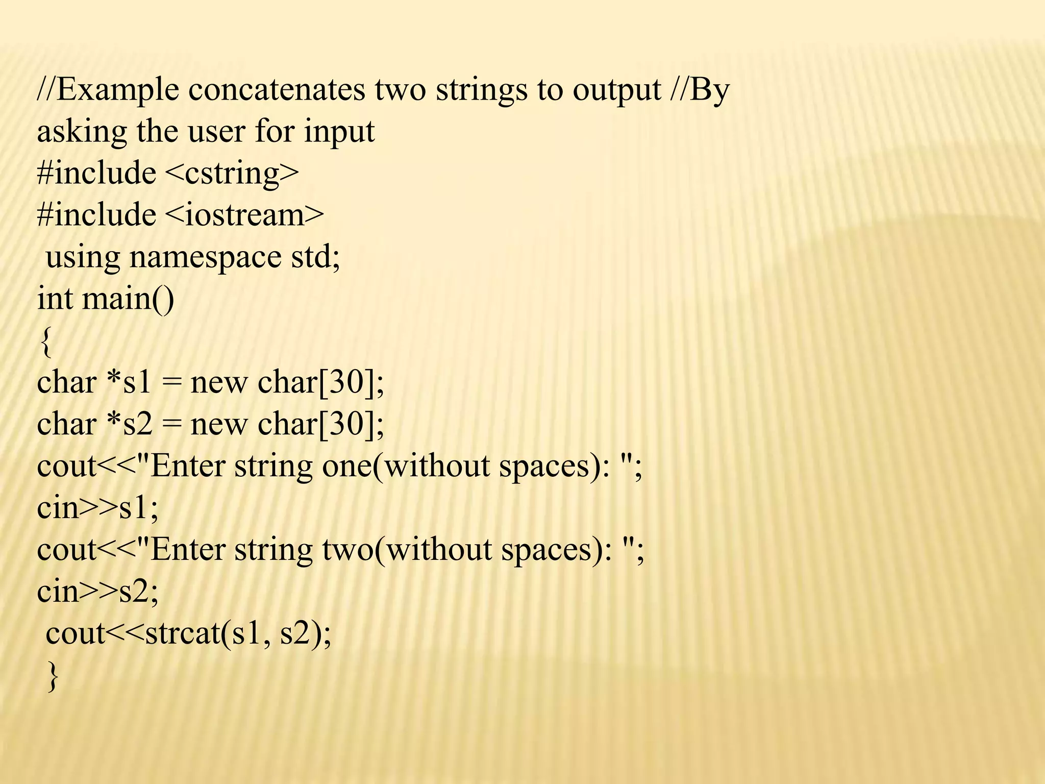 String Handling in c++ | PPT