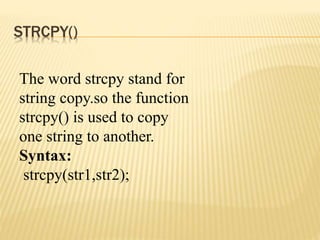 String Handling in c++ | PPTX | Programming Languages | Computing