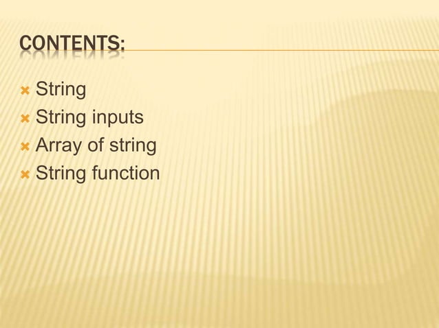 String Handling in c++ | PPT
