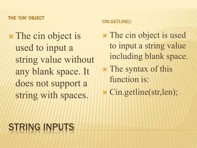 String Handling in c++ | PPTX | Programming Languages | Computing