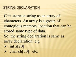 String Handling in c++ | PPT