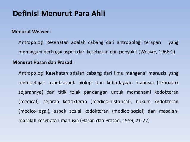 Antropologi Kebudayaan Dan Kesehatan