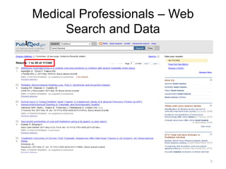 5
Medical Professionals – Web
Search and Data
 